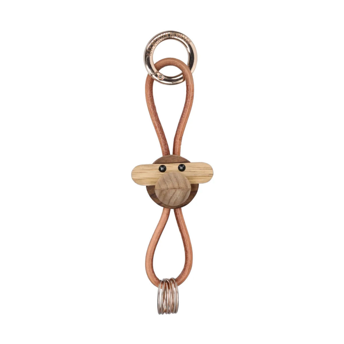Kay Bojesen Affe Schlüsselanhänger, Teak-Limbaholz, Naturleder Kay Bojesen Denmark