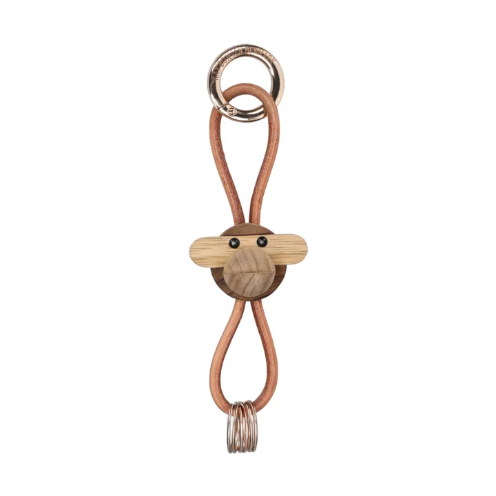 Kay Bojesen Affe Schlüsselanhänger - Teak-Limbaholz, Naturleder - Kay Bojesen Denmark