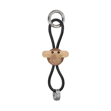 Kay Bojesen Affe Schlüsselanhänger - Teak-Limbaholz, schwarzes Leder - Kay Bojesen Denmark