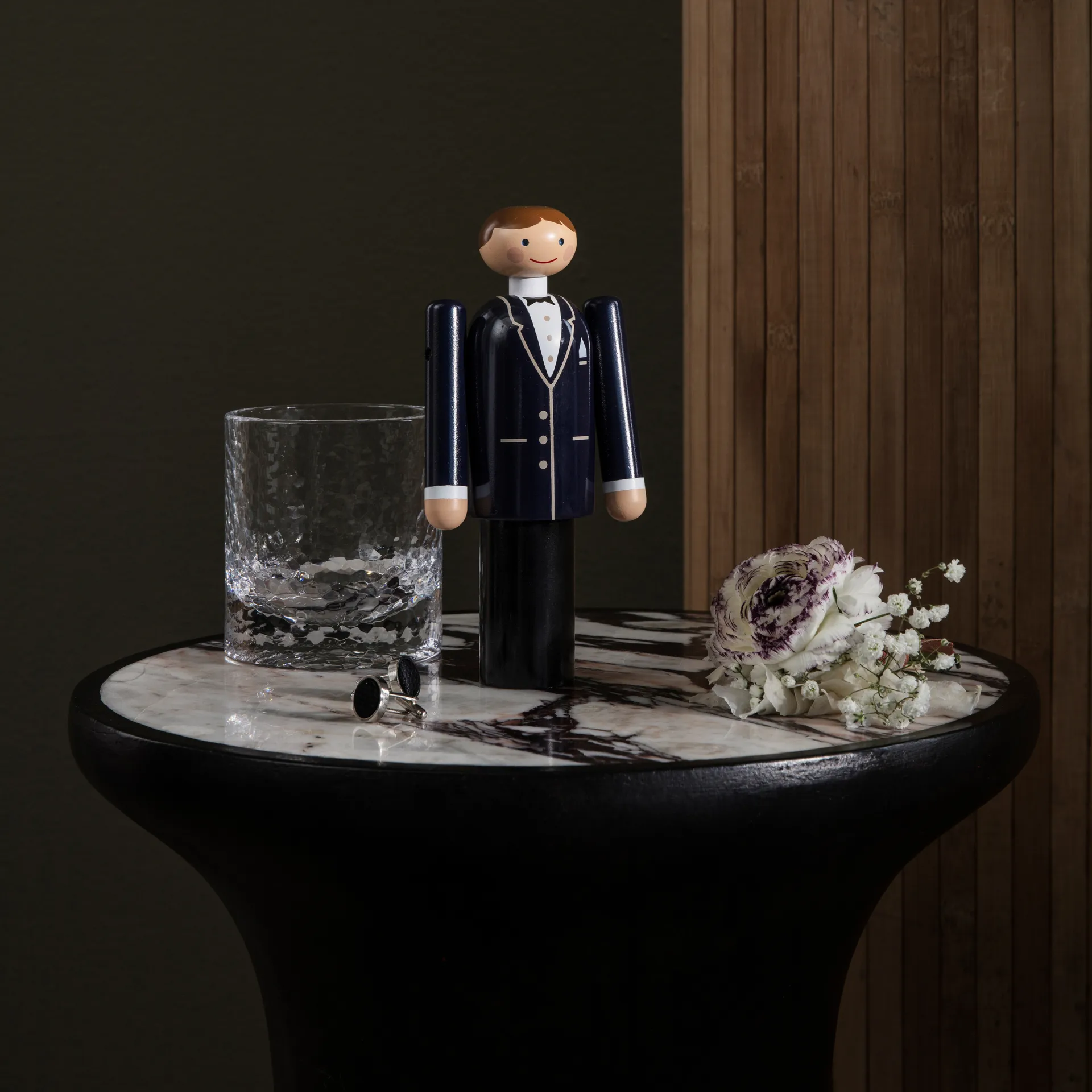 Kay Bojesen Bräutigam, Blau-Schwarz-Weiß, 18cm Kay Bojesen Denmark