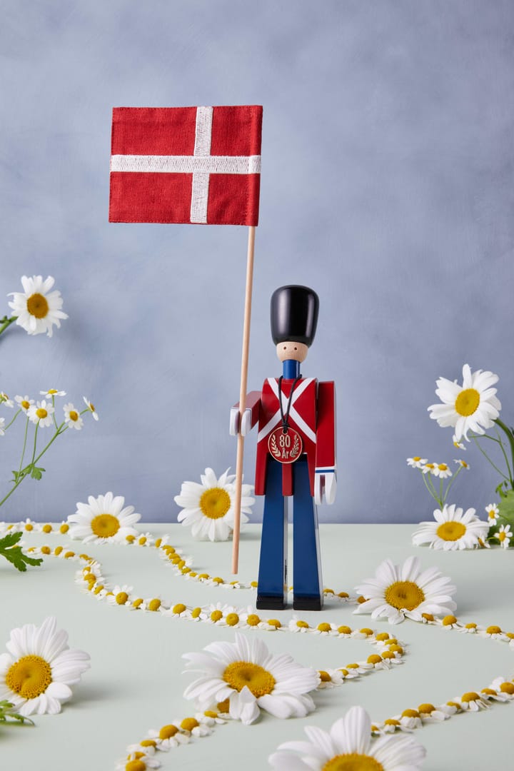 Kay Bojesen Fahnenträger mit Stofffahne, 29cm Kay Bojesen Denmark