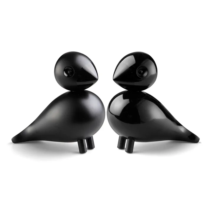 Kay Bojesen Holzfigur lovebirds set - Schwarz, 8,8 cm - Kay Bojesen Denmark