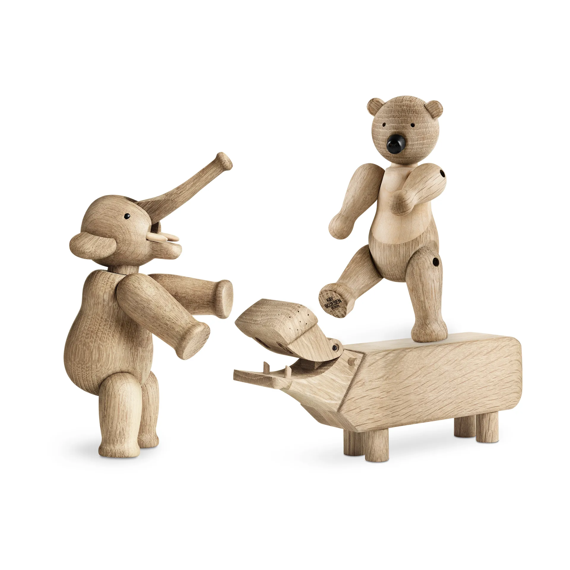 Kay Bojesen Liliput 3 Teile, Unbehandelte Eiche, unbehandelter Ahorn Kay Bojesen Denmark