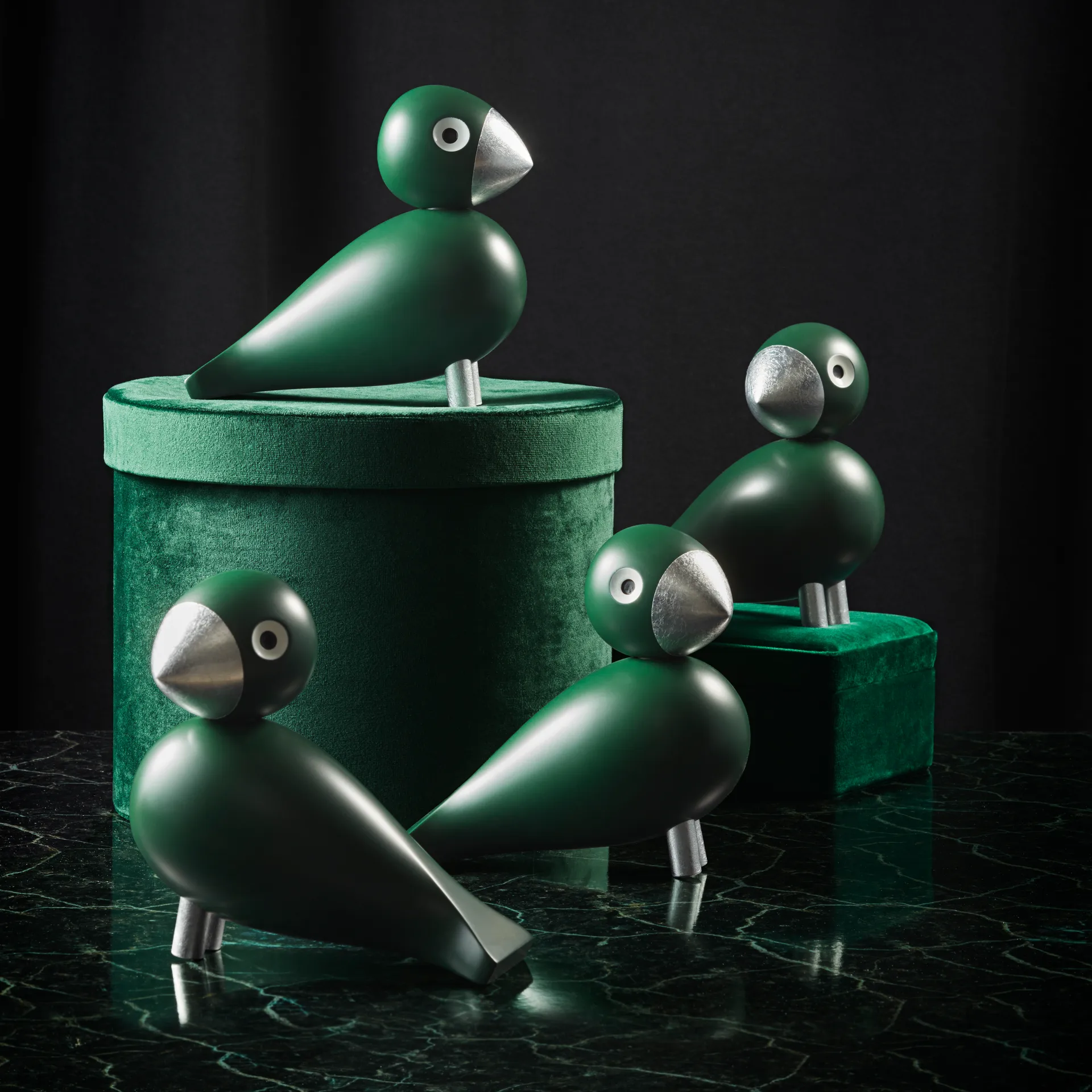 Kay Bojesen Singvogel Georg, Grün-Silber Kay Bojesen Denmark