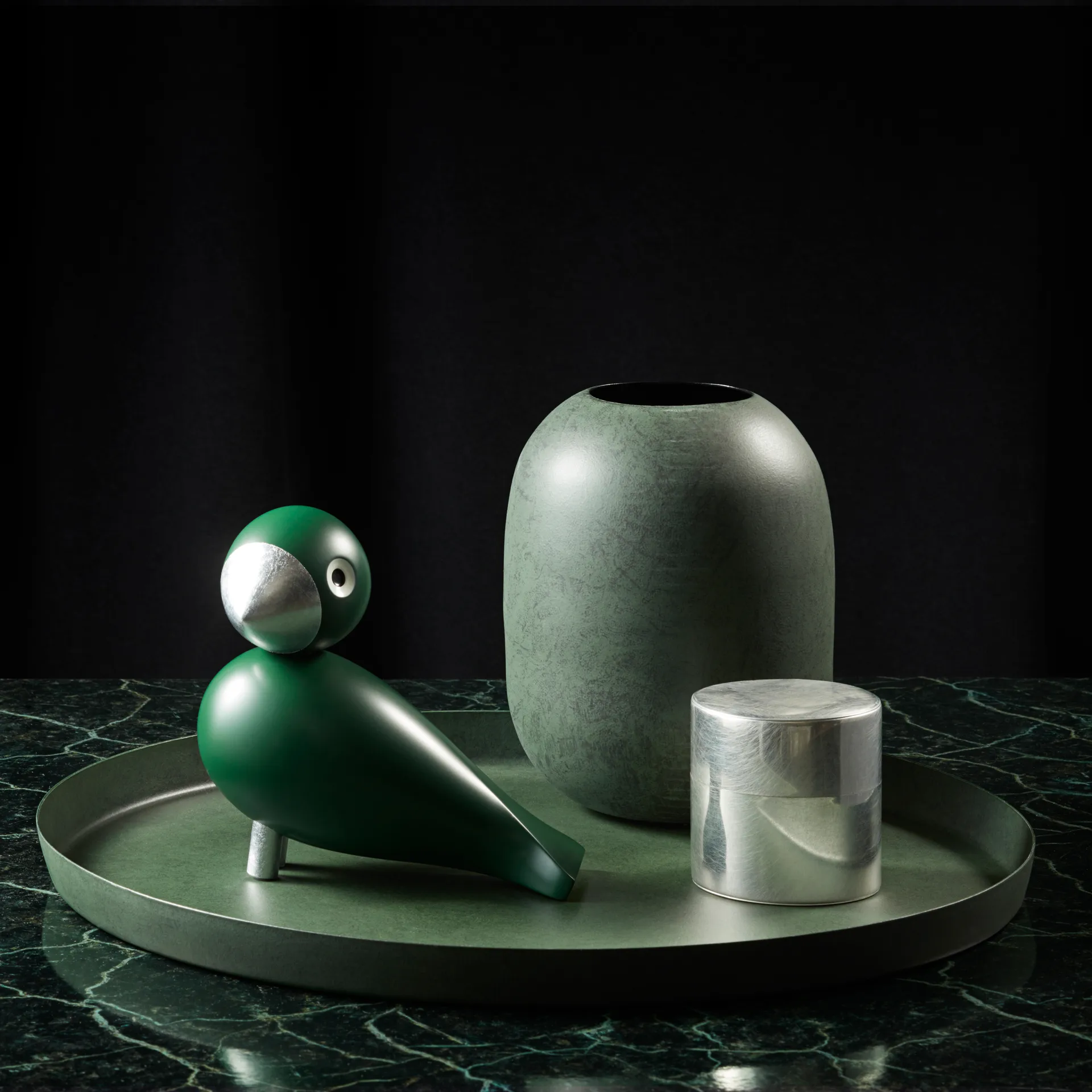 Kay Bojesen Singvogel Georg, Grün-Silber Kay Bojesen Denmark