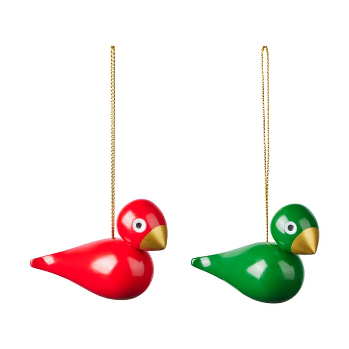 Kay Bojesen Weihnachtsvögel Weihnachtshänger 2-teilig - Rot-grün - Kay Bojesen Denmark