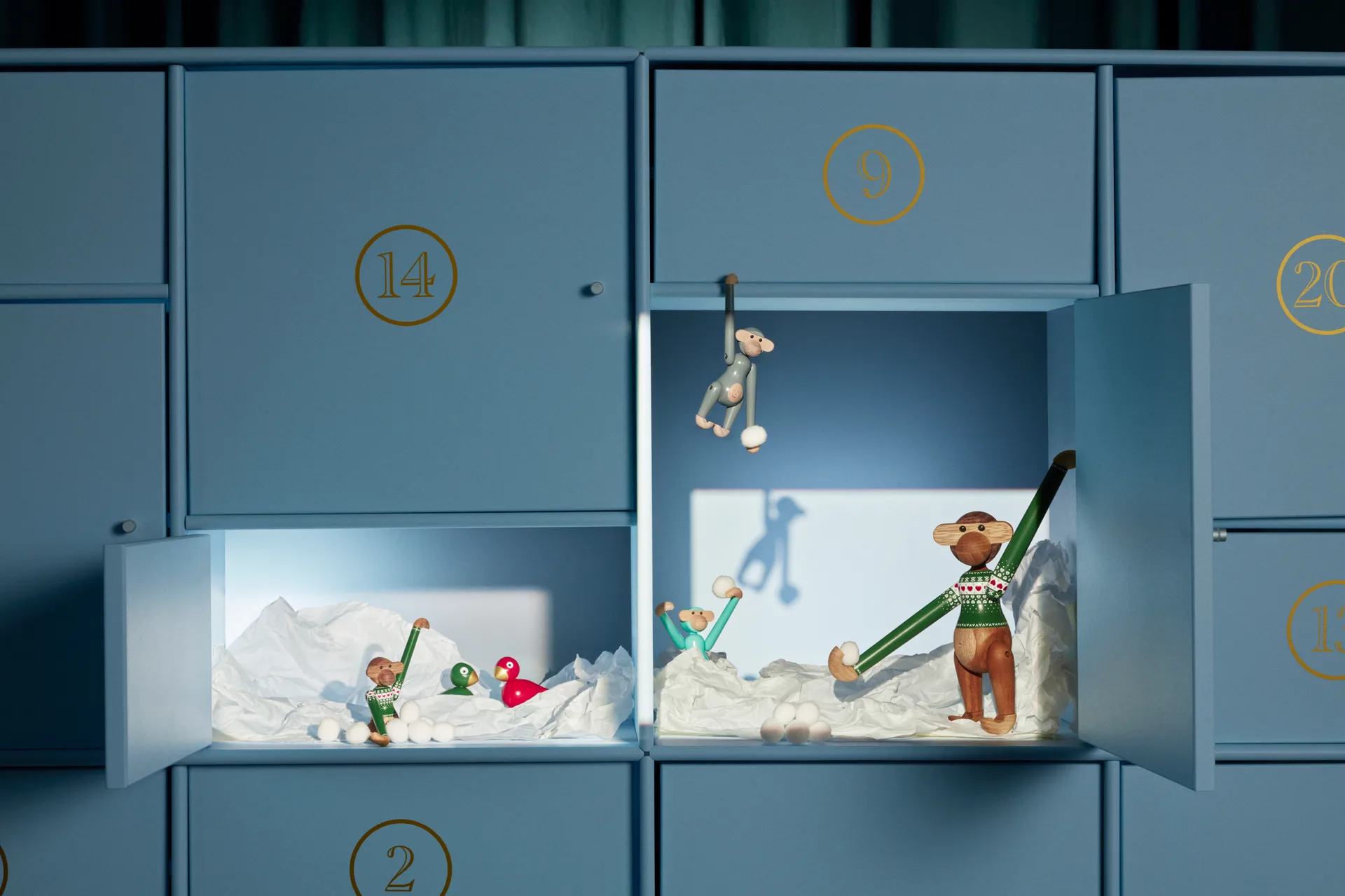 Kay Bojesen Weihnachtsvögel Weihnachtshänger 2-teilig, Rot-grün Kay Bojesen Denmark