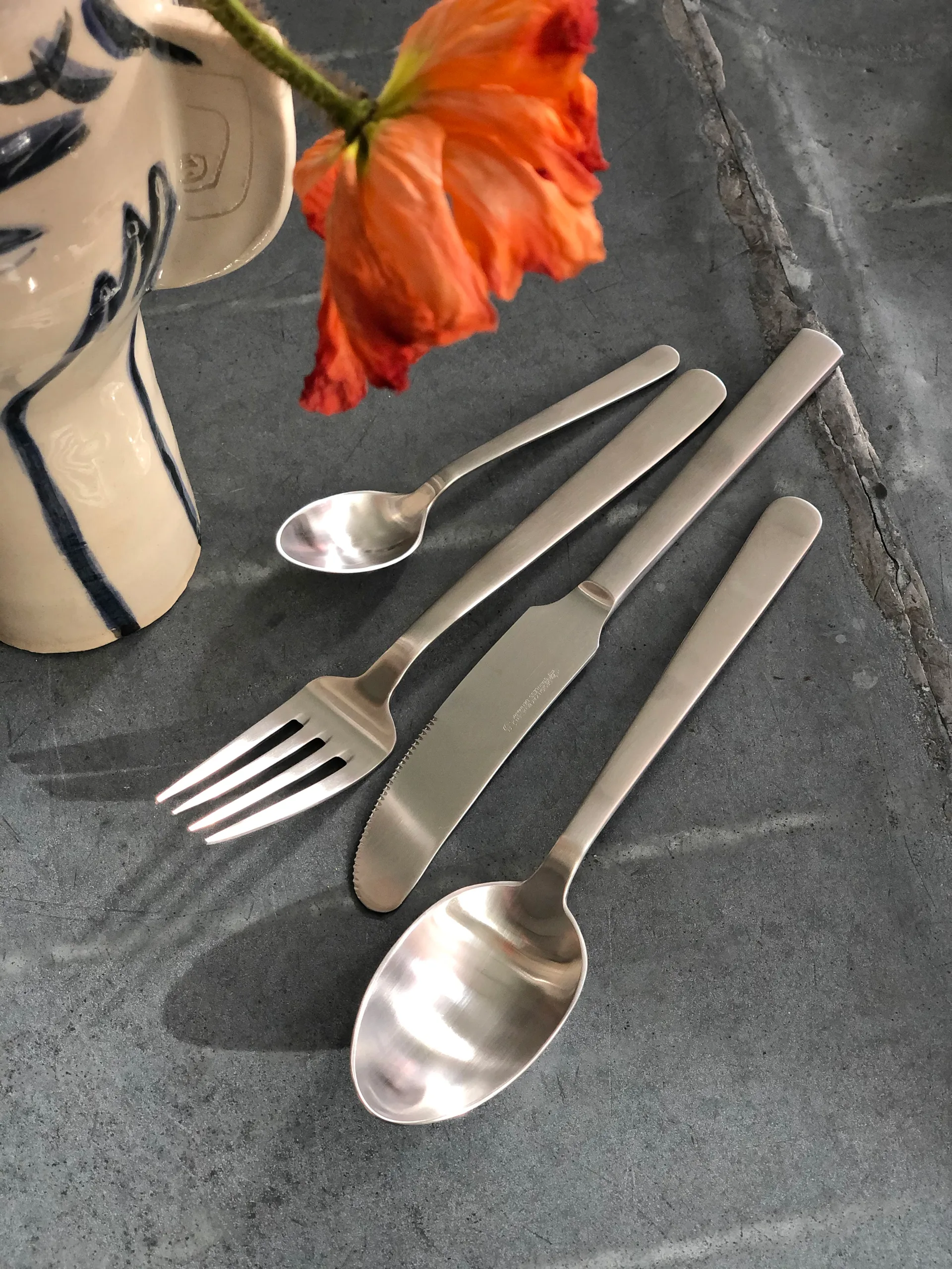 Grand Prix Besteckset 24 Teile, Matte steel Kay Bojesen