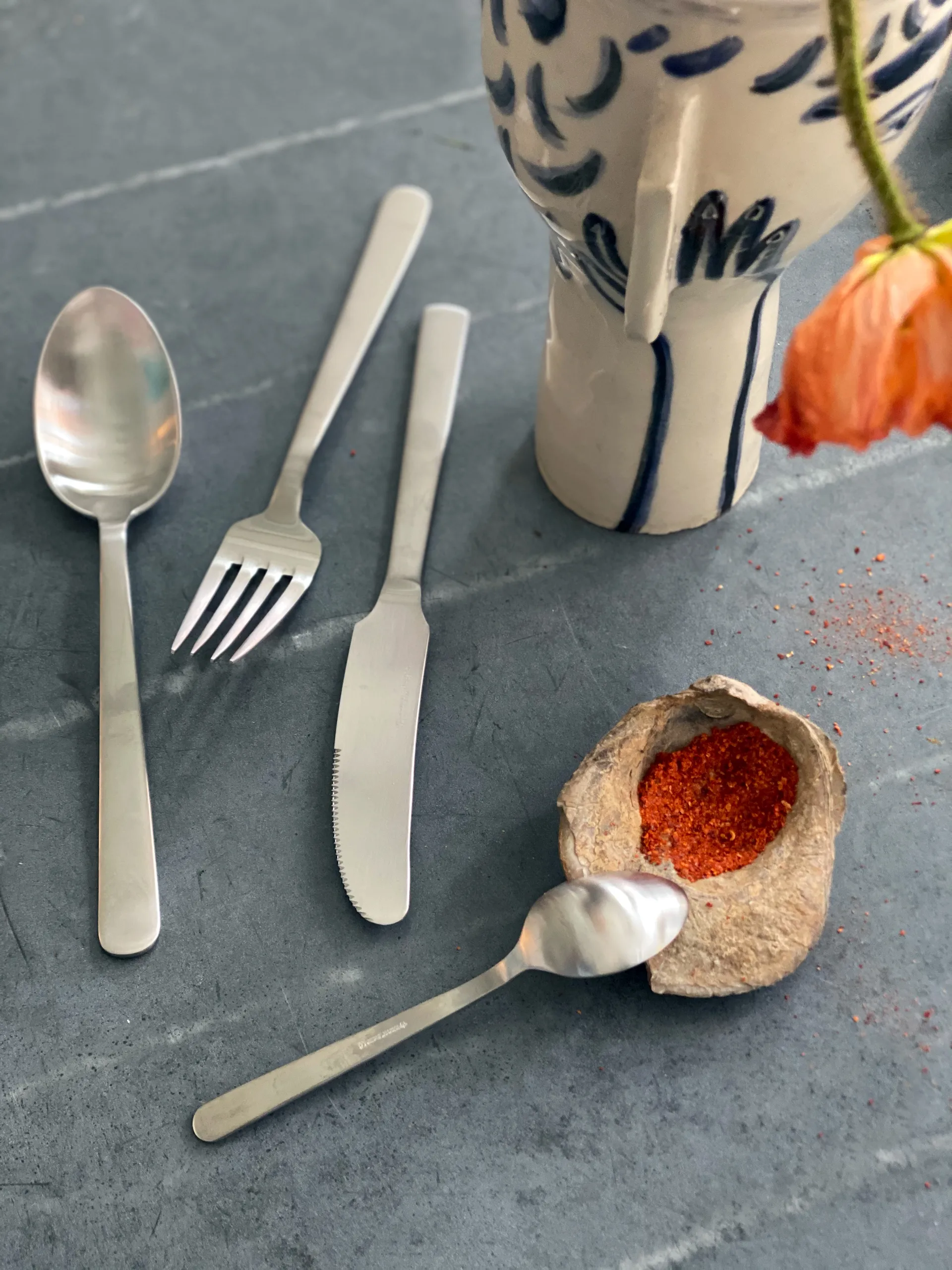 Grand Prix Besteckset 4 Teile, Polished steel Kay Bojesen