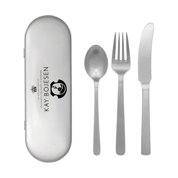 Grand Prix Besteckset Reiseset 3 Teile - Matte steel - Kay Bojesen