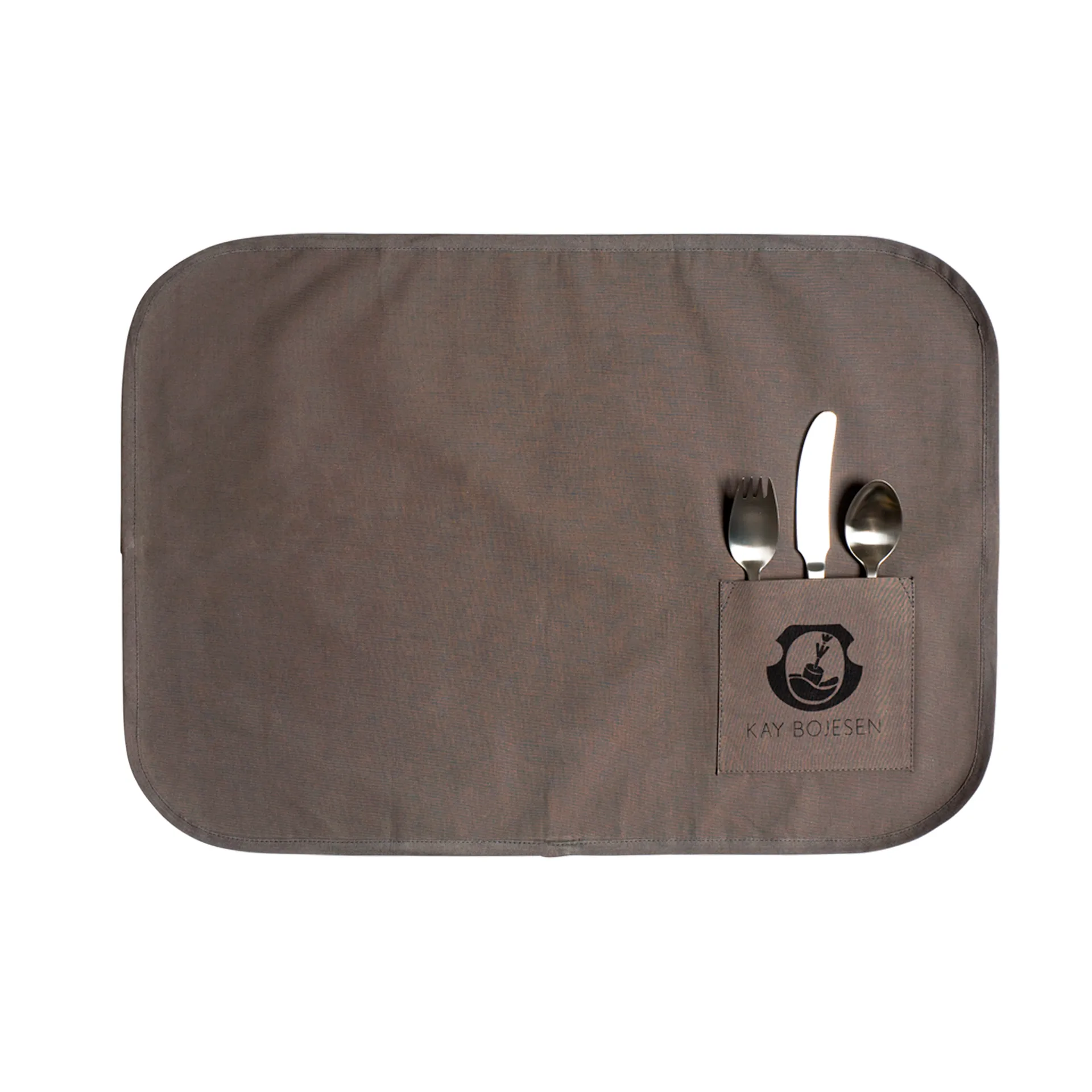 Grand Prix Kinderbesteck und Tischset 4-teilig, Matte steel Kay Bojesen