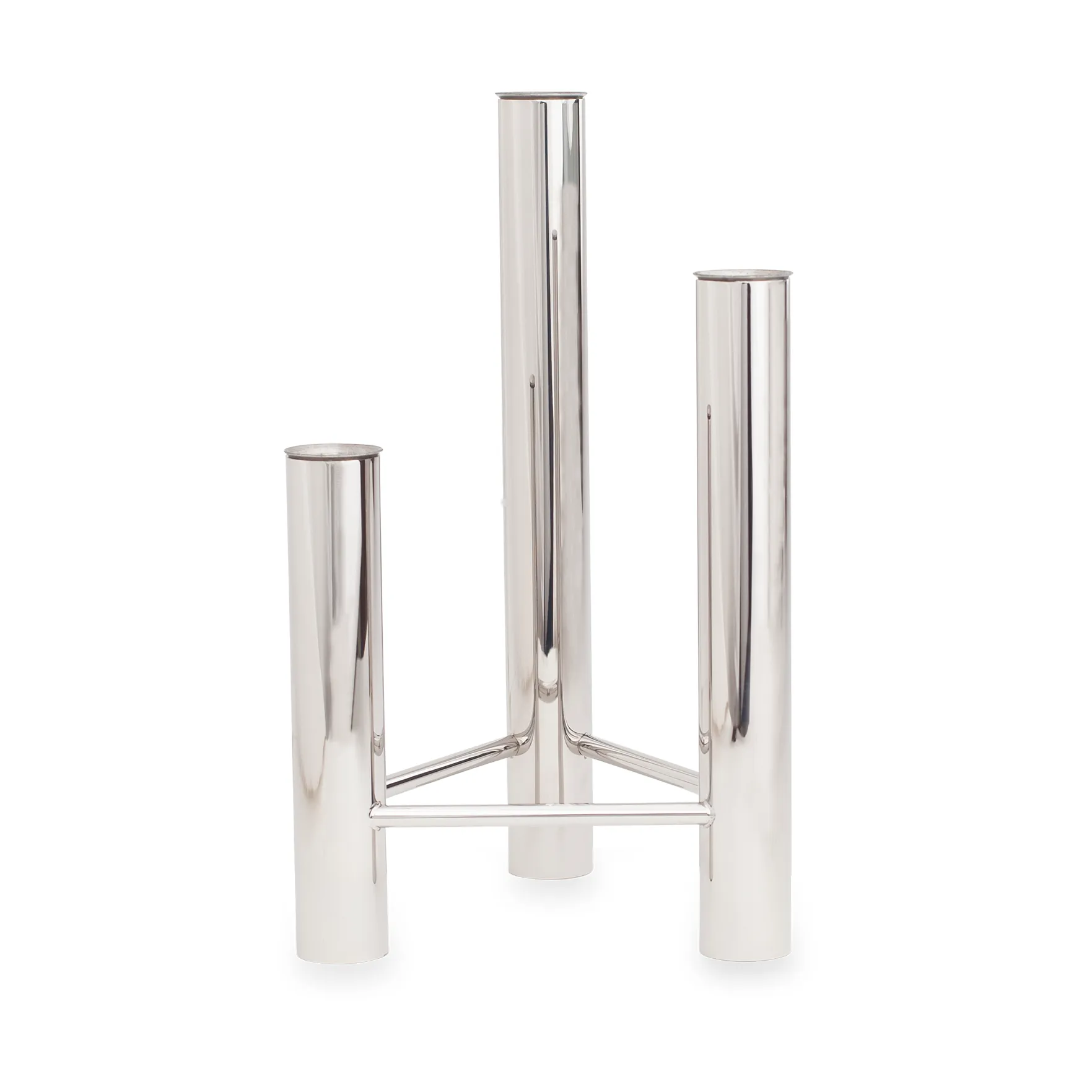 VISTA Vase und Kerzenhalter, Polished steel Kay Bojesen