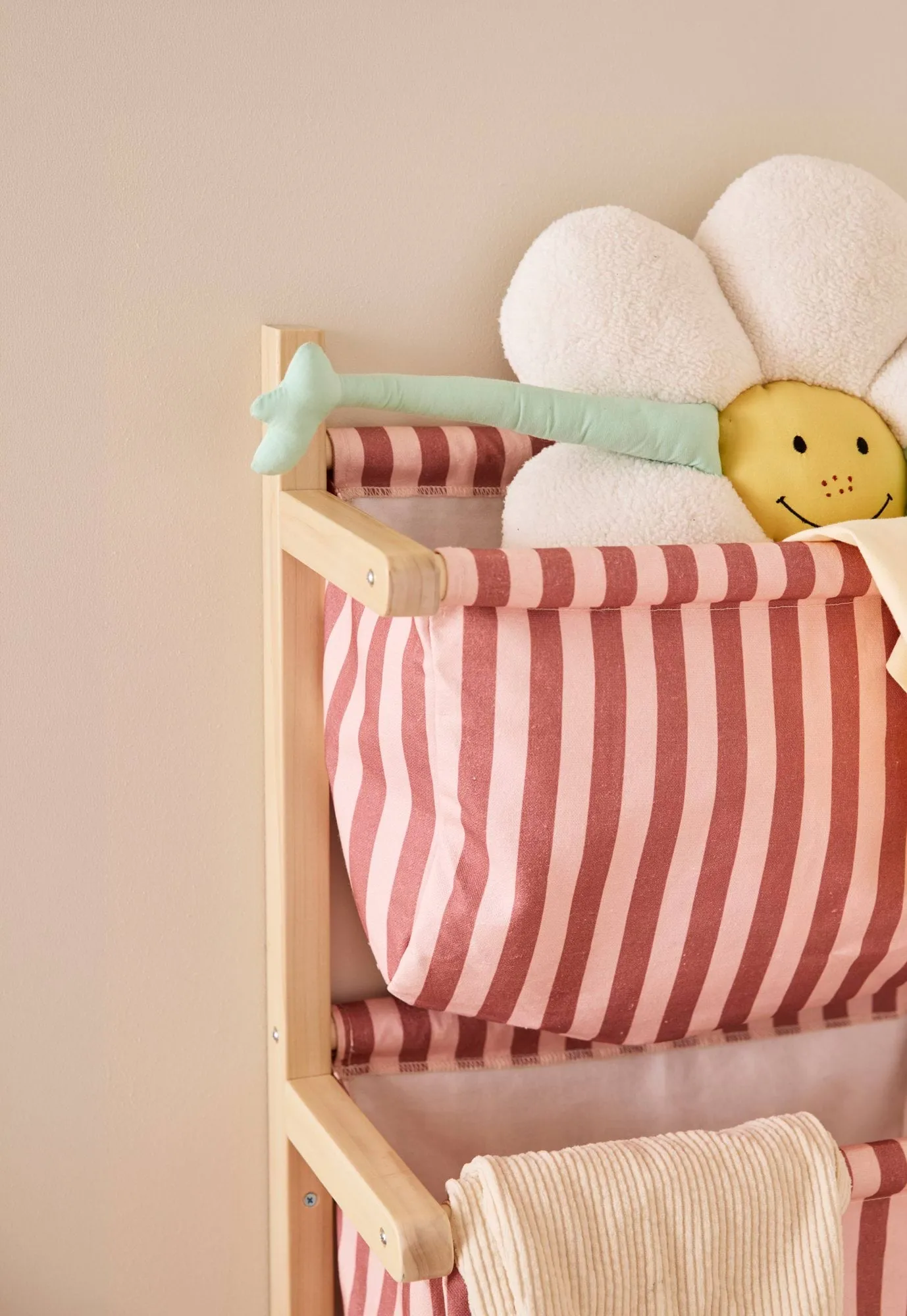 Beutelleiste gestreift, Braunrosa, 40x19x60 cm Kid's Concept