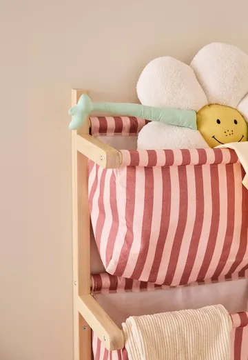 Beutelleiste gestreift - Braunrosa, 40x19x60 cm - Kid's Concept