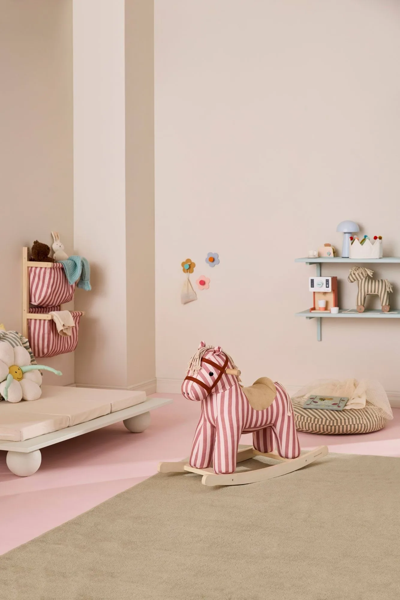 Beutelleiste gestreift, Braunrosa, 40x19x60 cm Kid's Concept