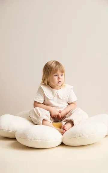 Blomma Bodenkissen - Naturweiß, Ø100×15 cm - Kid's Concept