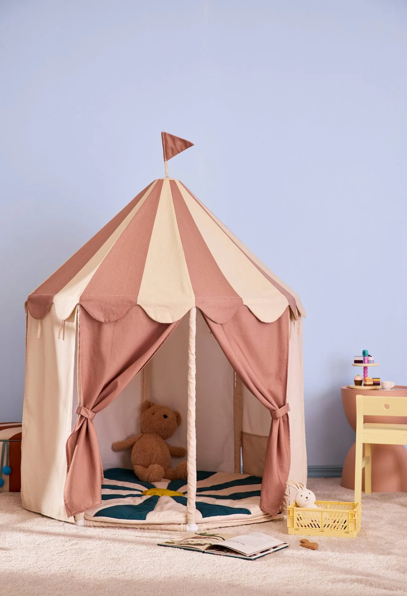 Kid's Base Pavillon-Zelt, Streifen Braun Kid's Concept