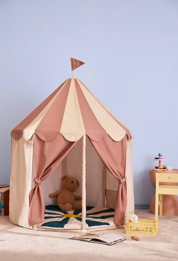 Kid's Base Pavillon-Zelt - Streifen Braun - Kid's Concept