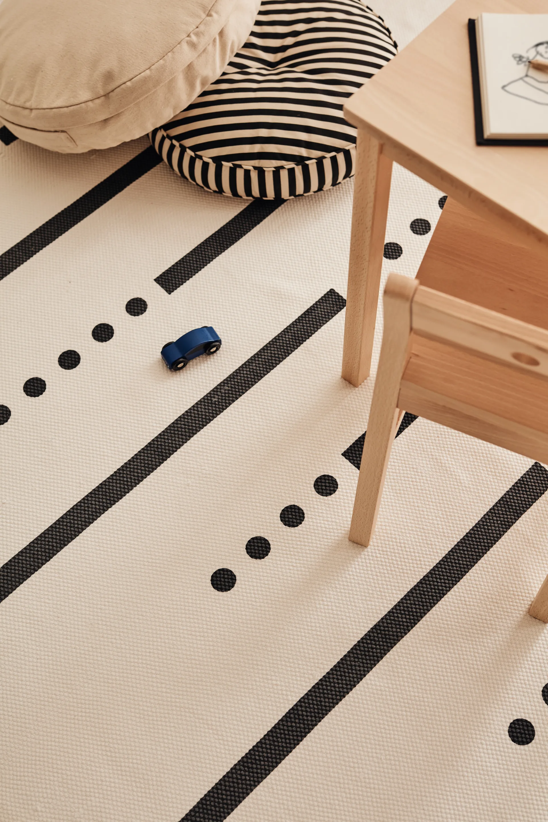 Kid's Base Teppich weiß-grau 130 x 160 cm, Weiß Kid's Concept