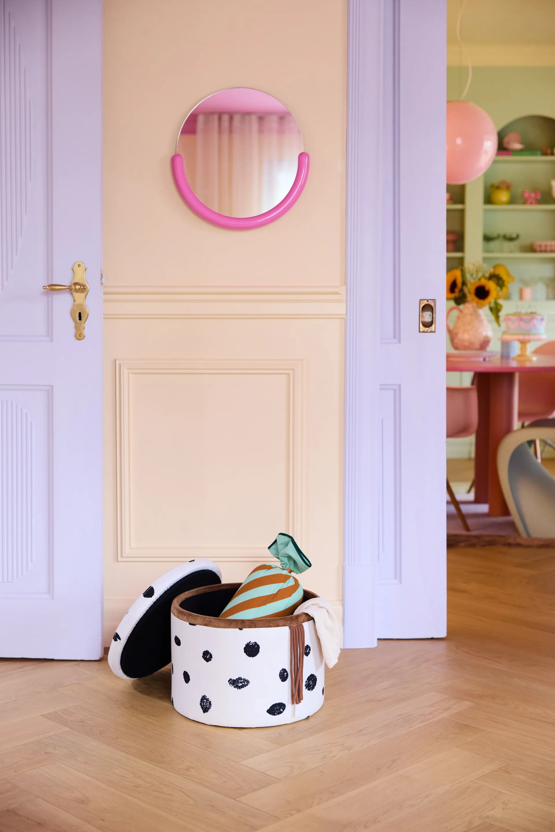 Pippi Pouf mit Aufbewahrung Ø40×30,5 cm, Multi Kid's Concept
