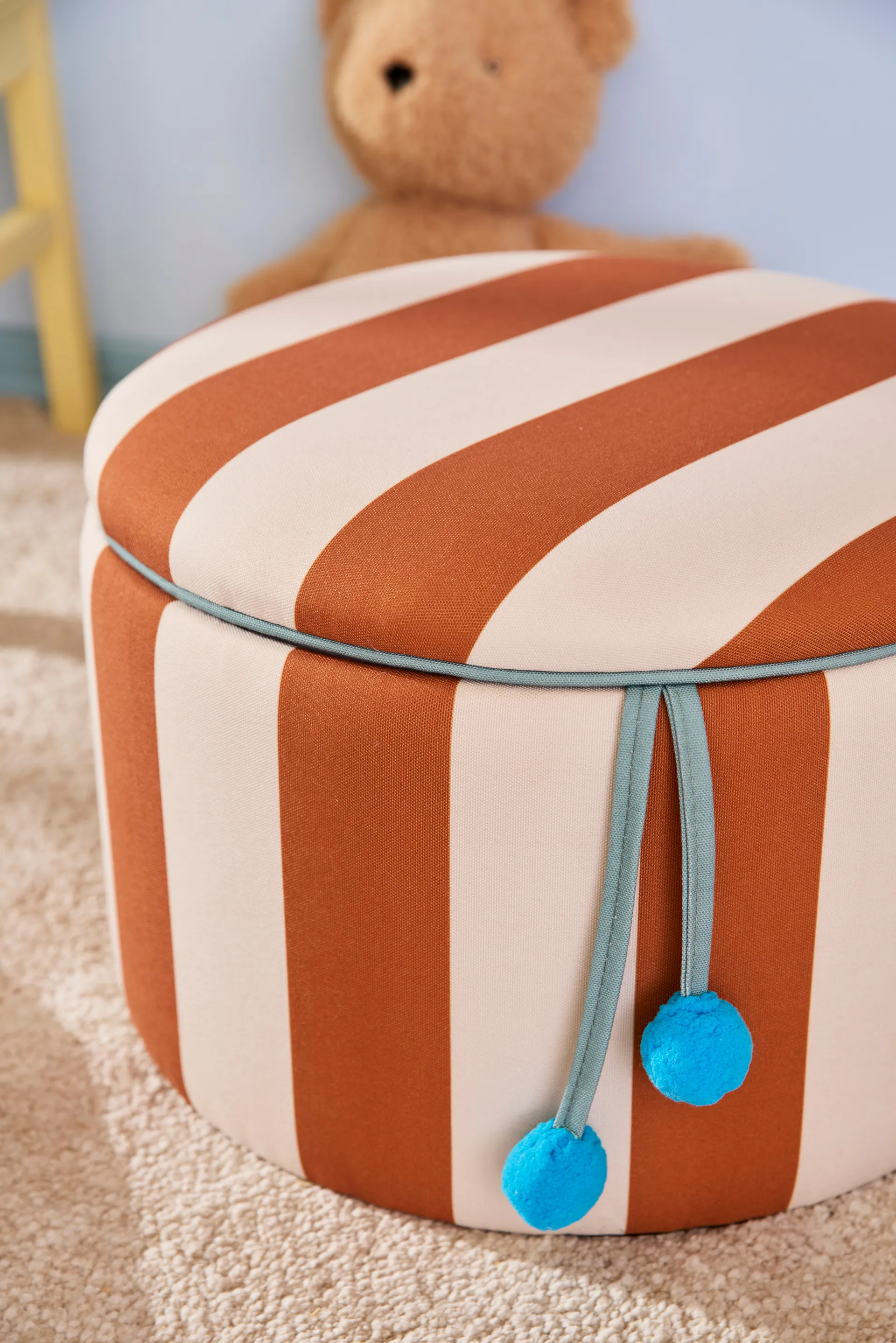 Pouf Zylinder mit Aufbewahrung, Braun, Ø40x30,5 cm Kid's Concept