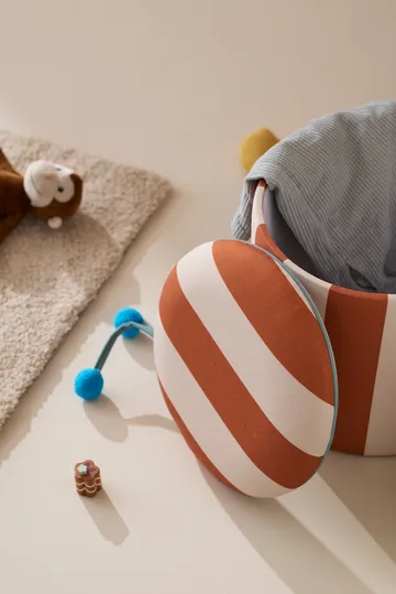 Pouf Zylinder mit Aufbewahrung - Braun, Ø40x30,5 cm - Kid's Concept