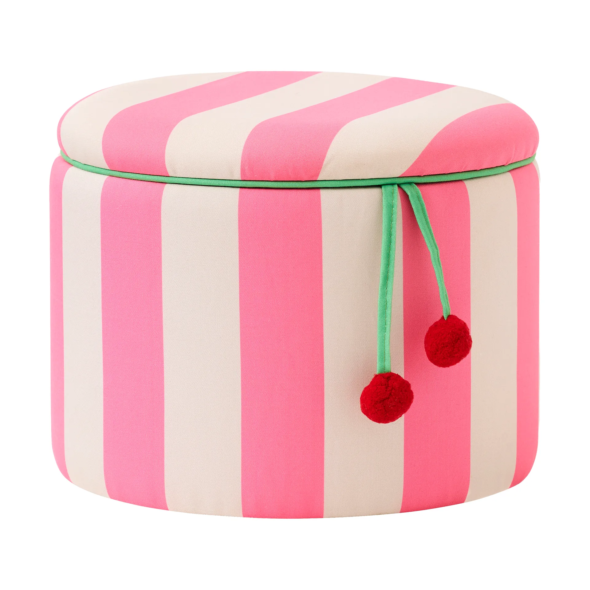 Pouf Zylinder mit Aufbewahrung, Rosa, Ø40 x 30,5 cm Kid's Concept