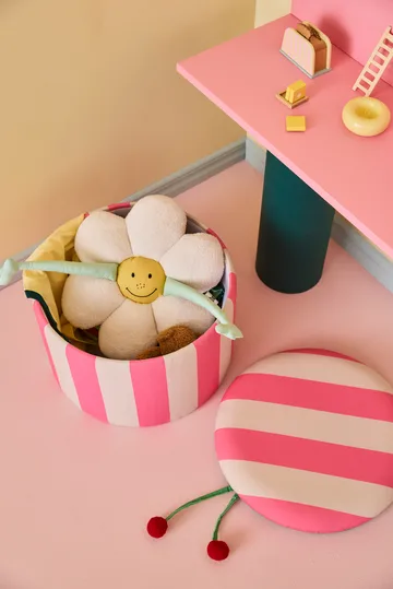 Pouf Zylinder mit Aufbewahrung - Rosa, Ø40 x 30,5 cm - Kid's Concept