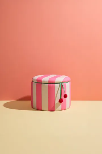 Pouf Zylinder mit Aufbewahrung - Rosa, Ø40 x 30,5 cm - Kid's Concept