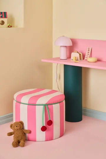 Pouf Zylinder mit Aufbewahrung - Rosa, Ø40 x 30,5 cm - Kid's Concept