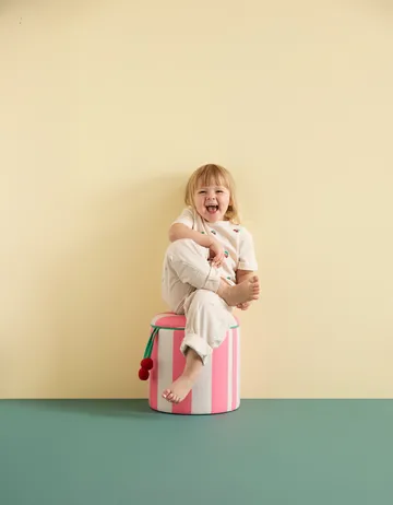 Pouf Zylinder mit Aufbewahrung - Rosa, Ø40 x 30,5 cm - Kid's Concept