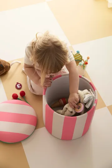 Pouf Zylinder mit Aufbewahrung - Rosa, Ø40 x 30,5 cm - Kid's Concept