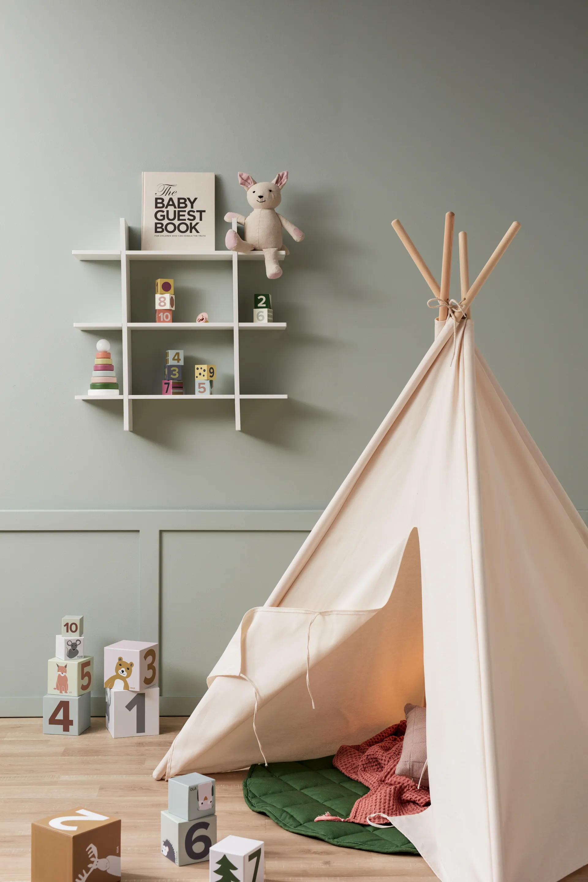 Star Wandregal 3-etagig, Weiß Kid's Concept