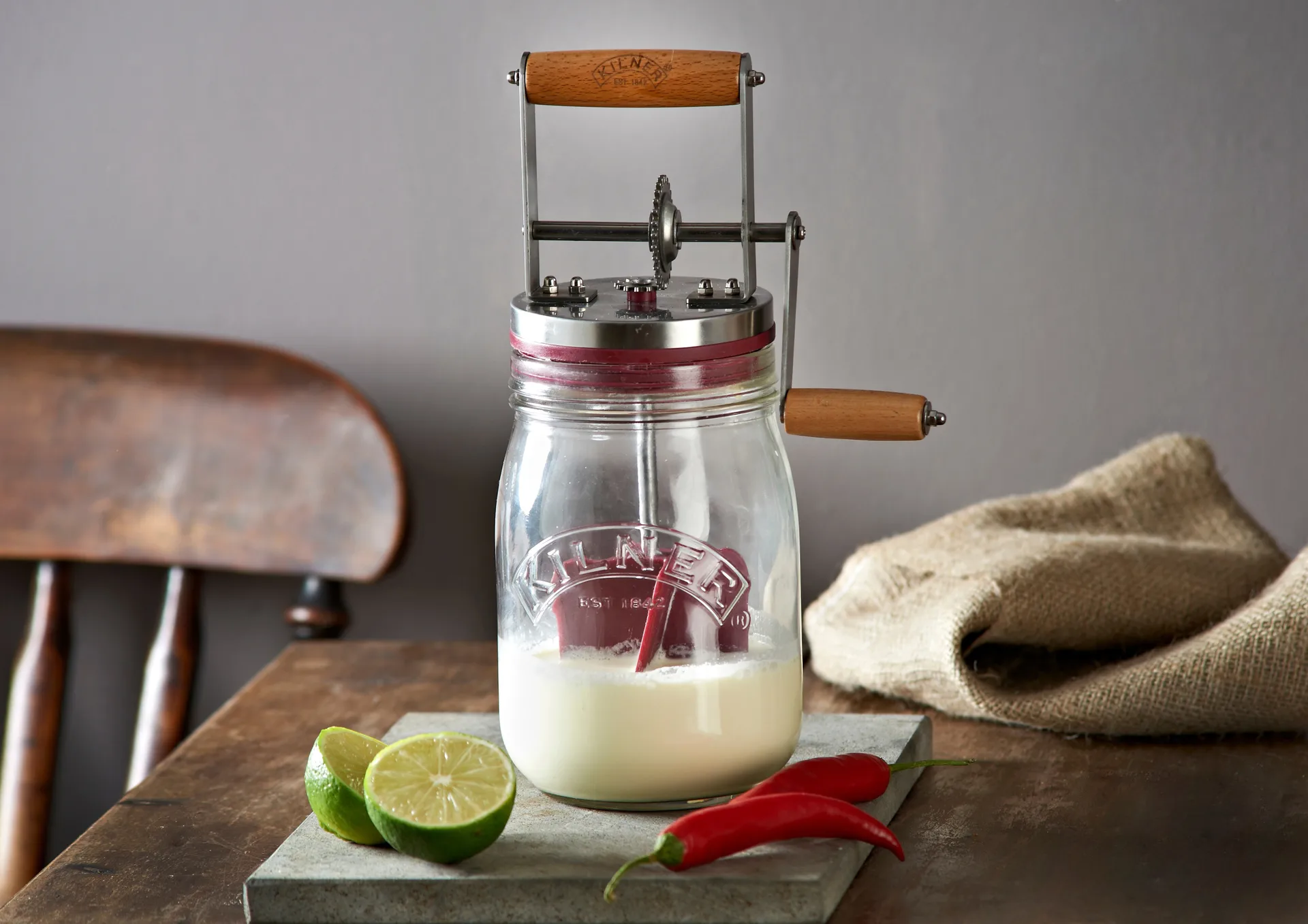 Kilner Butterfass, Klar-rot, 1 L Kilner