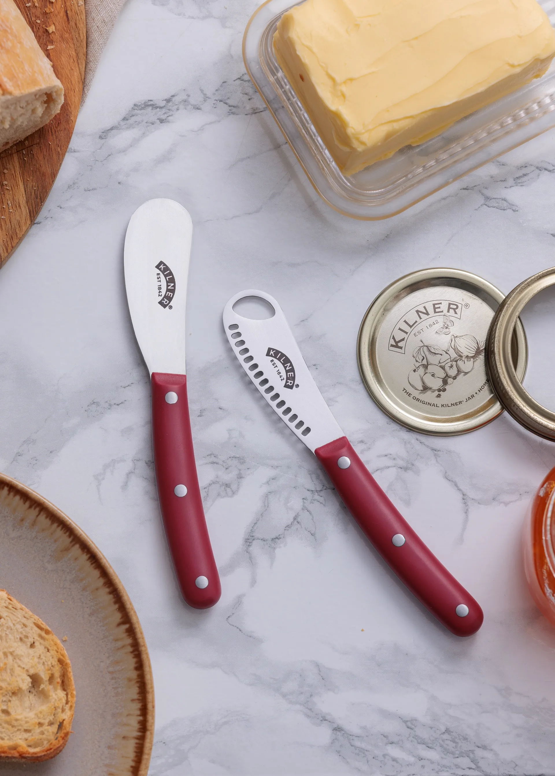 Kilner Buttermesser Set, Rot-Edelstahl Kilner