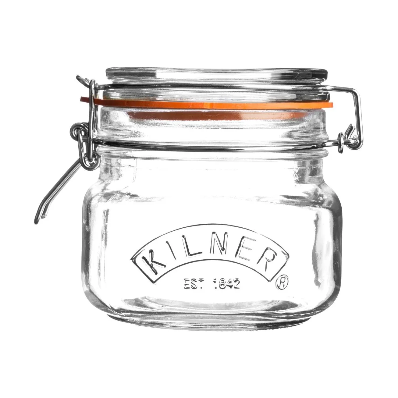 Kilner eckiges Einmachglas mit Drahtbügelverschluss, Klar, 0,5 L Kilner