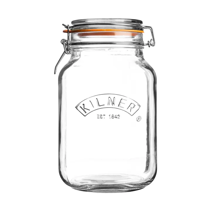 Kilner eckiges Einmachglas mit Drahtbügelverschluss - Klar, 1,5 l - Kilner