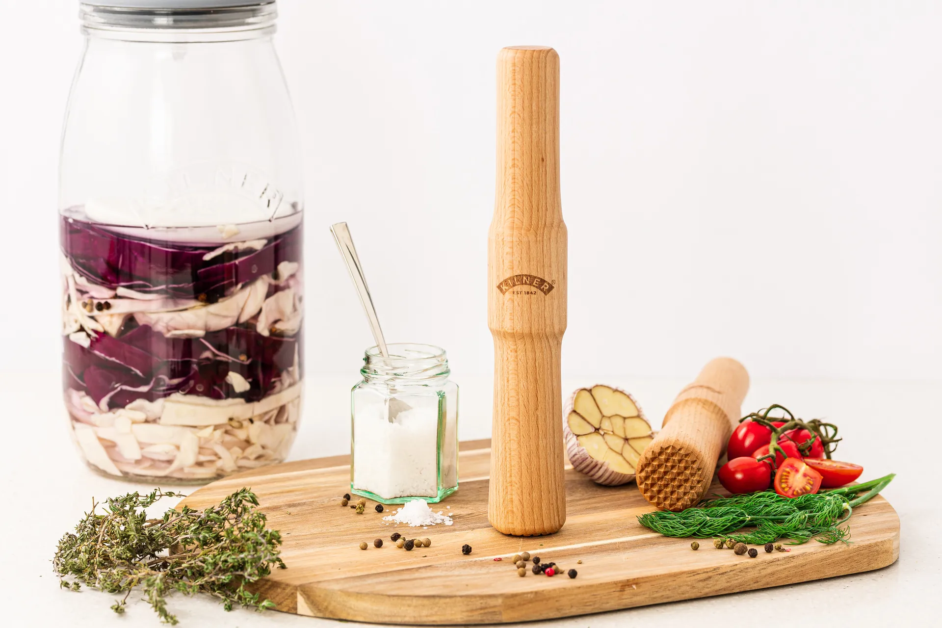Kilner Fermentationsstößel, Helles Holz Kilner