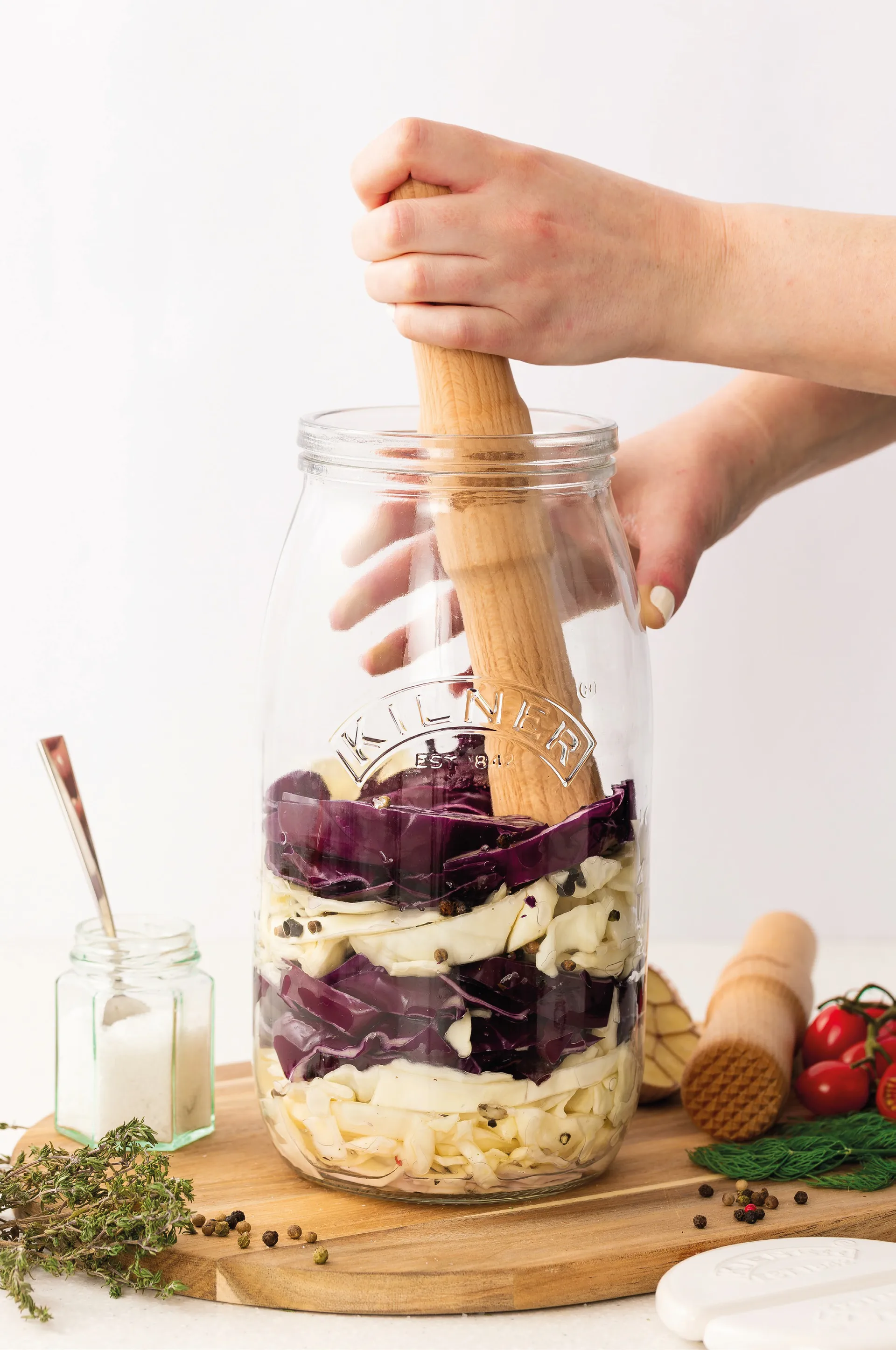 Kilner Fermentationsstößel, Helles Holz Kilner