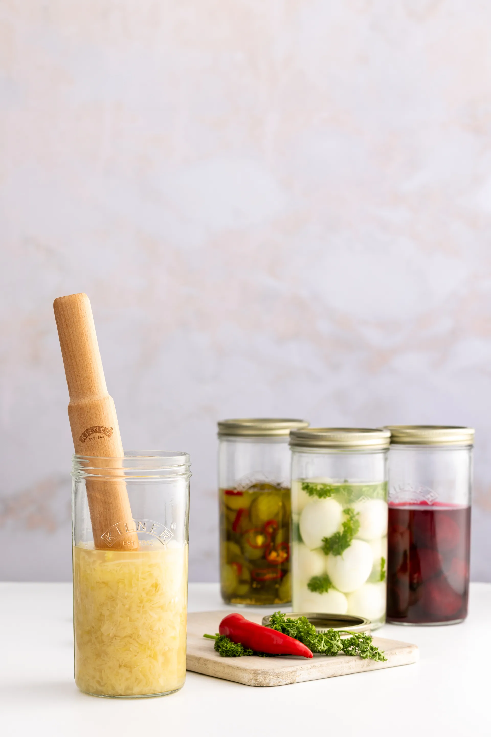 Kilner Fermentationsstößel, Helles Holz Kilner