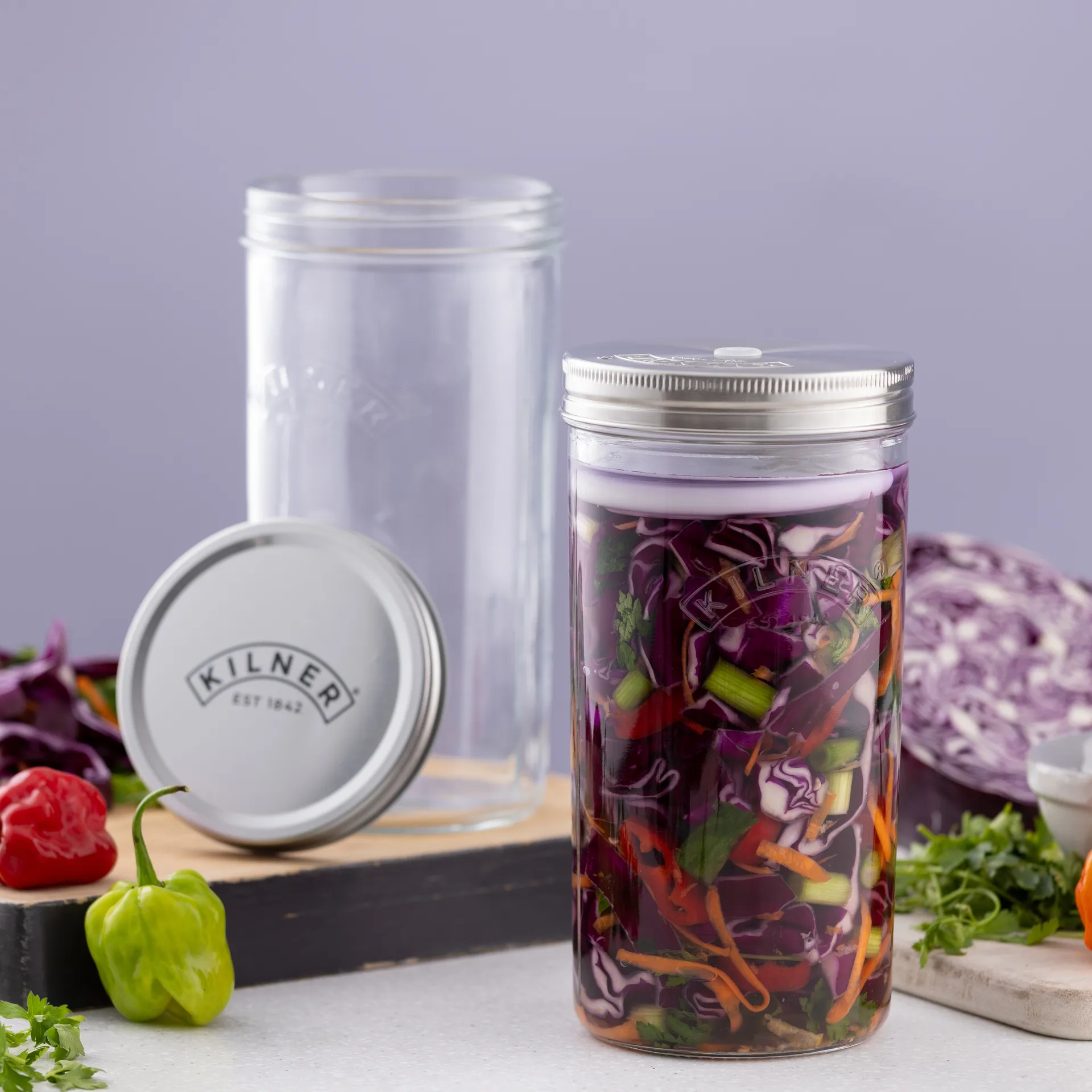 Kilner Fermentierset, Klar-Edelstahl, 1 l Kilner