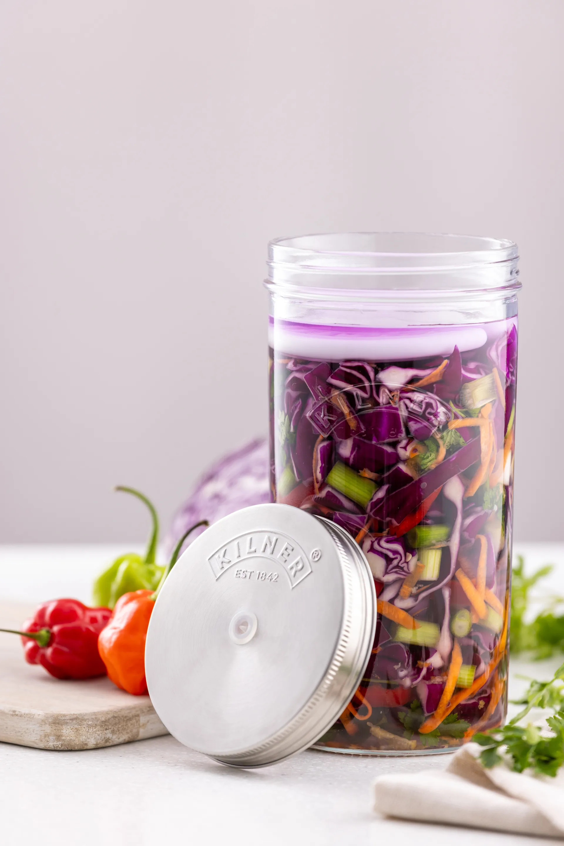 Kilner Fermentierset, Klar-Edelstahl, 1 l Kilner