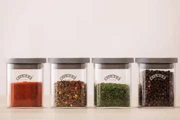 Kilner FRESH Gewürzgläser - Klar-grau, 4-teilig, 160 ml - Kilner