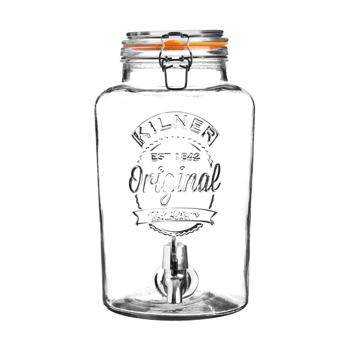 Kilner Getränkespender mit Zapfhahn - Klar-Edelstahl, 8 l - Kilner