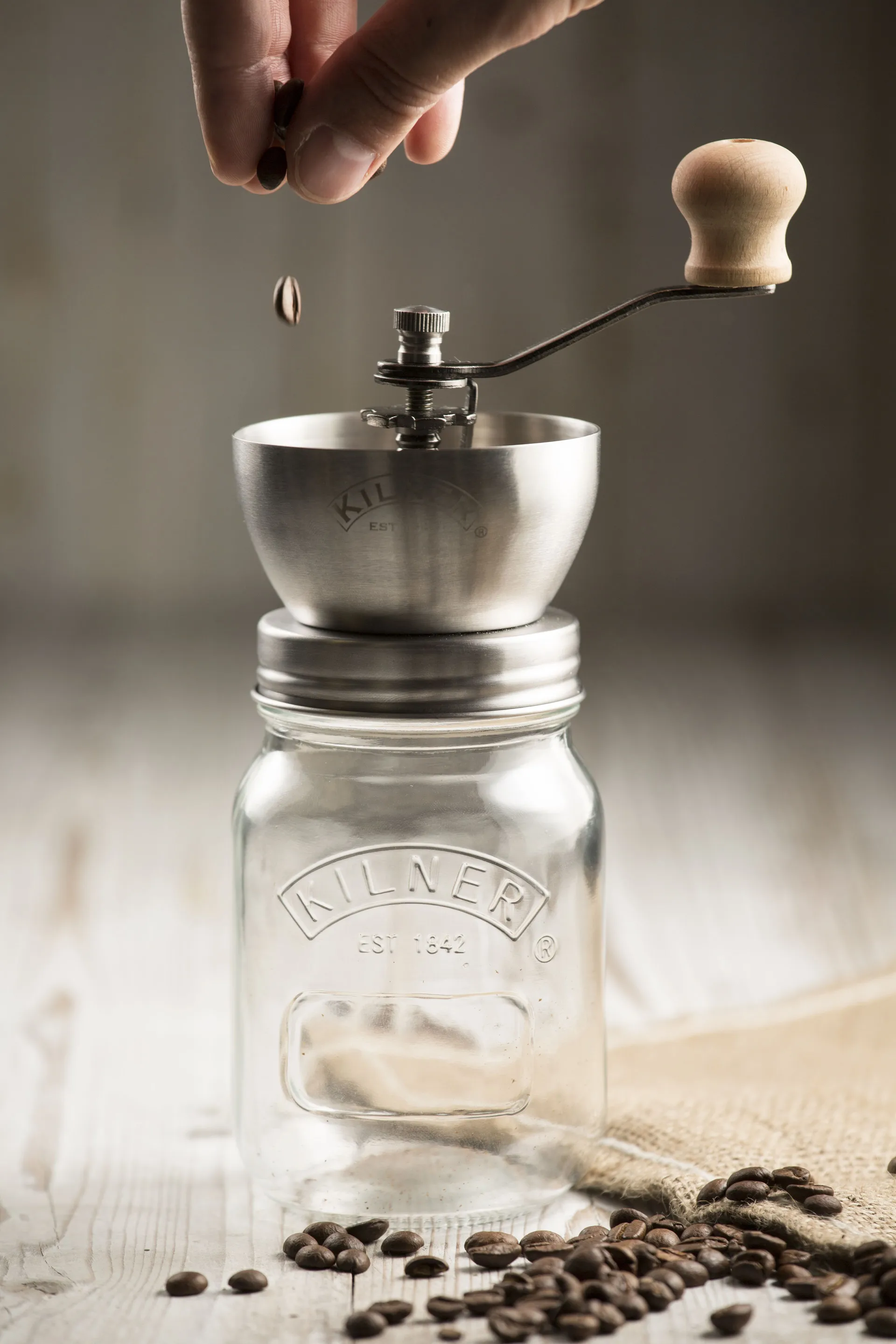 Kilner Kaffeemühle, Klar-Edelstahl, 0,5 l Kilner