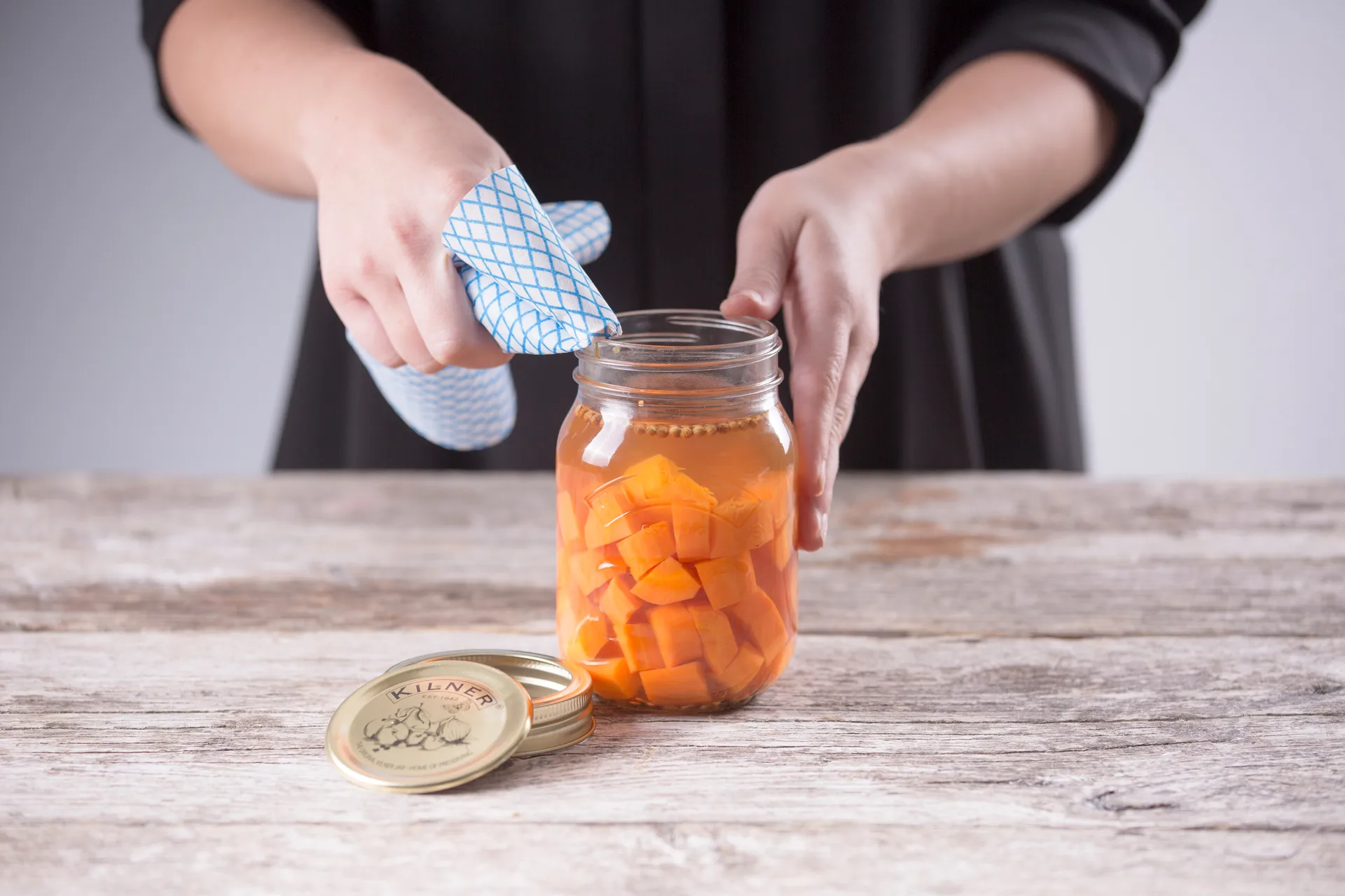 Kilner Konservenglas rund, Klar-Gold, 0,5 l Kilner