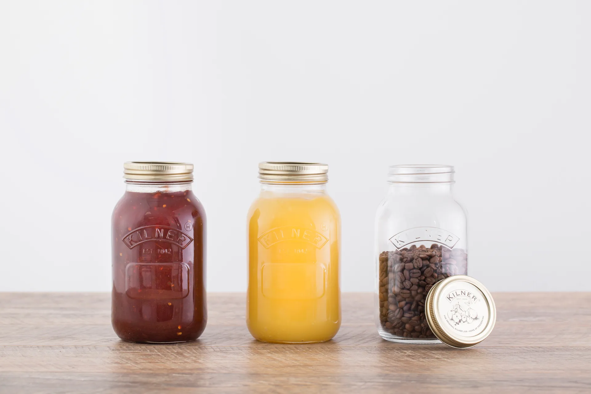 Kilner Konservenglas rund, Klar-Gold, 1 l Kilner