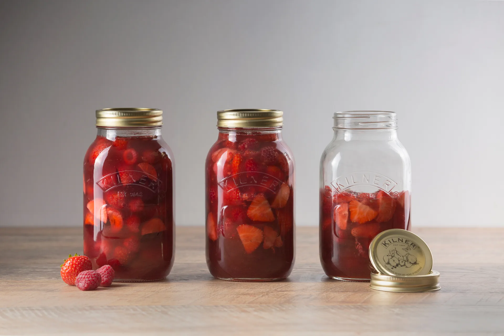 Kilner Konservenglas rund, Klar-Gold, 1 l Kilner