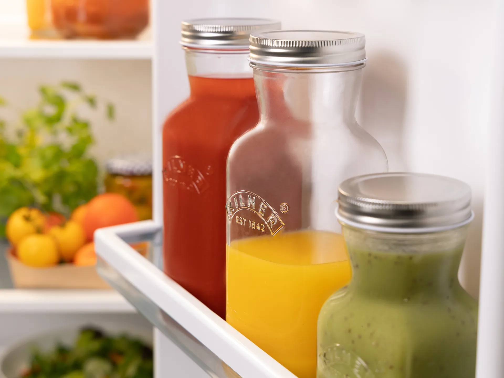 Kilner Saft- und Saucenflasche, Klar-Edelstahl, 1 l Kilner