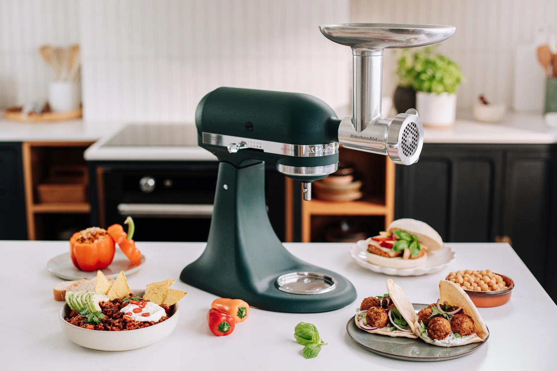 KitchenAid Fleischwolf für Küchenmaschine Set, Stahl-schwarz KitchenAid